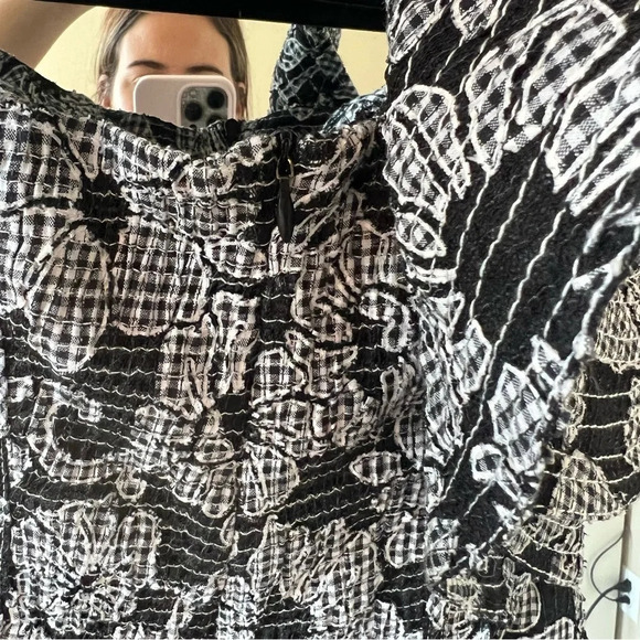 NWT Zara Floral Textured One Shoulder Ruffle Blouse - Picture 8 of 8